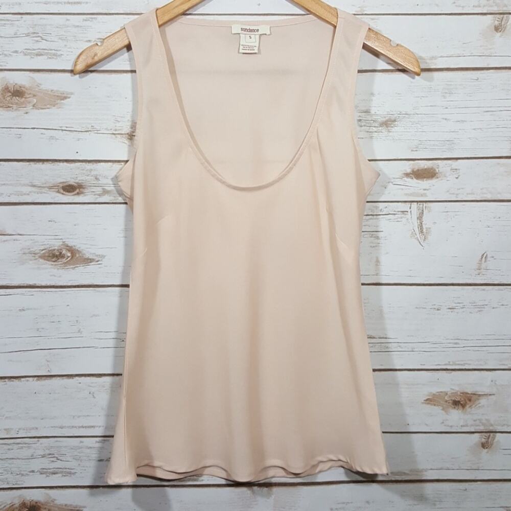 Sundance‎ semi-sheer nude / light pink tank top woman's size small